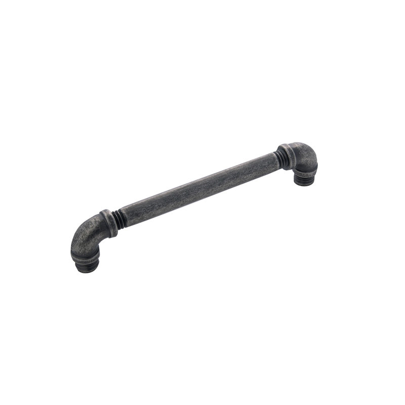 Pipeline Kitchen Cabinet Handles, Solid Core Drawer Pulls for Cabinet Doors, 6-5/16" (160mm), Black Nickel Vibed