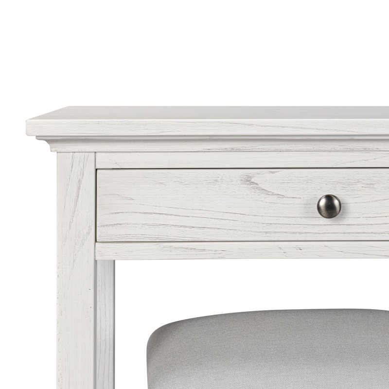 Surfside - Console à 3 tiroirs avec multiprise, port USB-A et USB-C - Finition blanc patiné