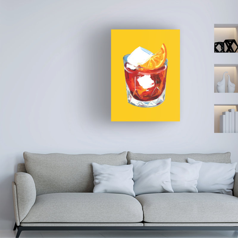 Art sur toile jaune, Alice, Stracher, Negroni, H 18 po x l 24 po