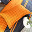 Ensemble de housse de couette réversible en microfibre orange / bleu 4 pièces 