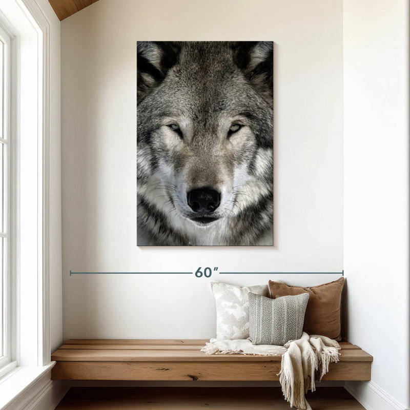 Brampt Gray Wolf Head, 45" H x 30" W
