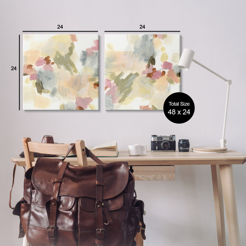  "Restless Abstract Splotches", ensemble de 2 reproductions d'art sur toile par June Erica Vess, H 24 po x l 24 po
