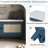 Entryway Bench With , Removable Cushion, 4 Divided Areas, 3-Level Height, Stable Foot, For Home Use, Antique Navy + Beige Cushioned Storage Bench, Double Doors, Smart Interior, Compartments, Living-1888958354