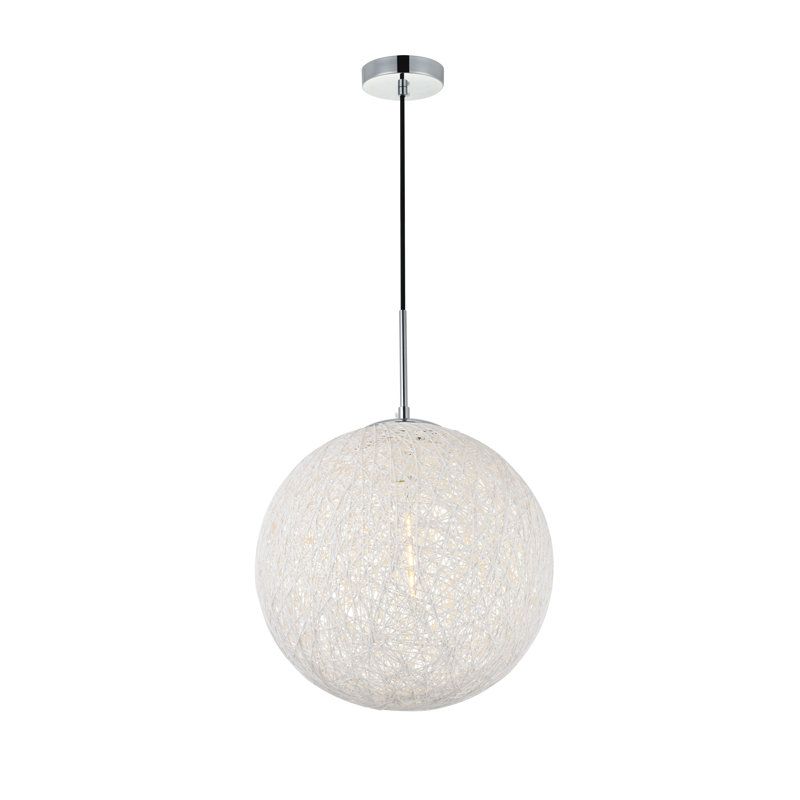 Daven 1 - Light Single Pendant, 8.9" H x 7.9" W x 7.9" D, Chrome