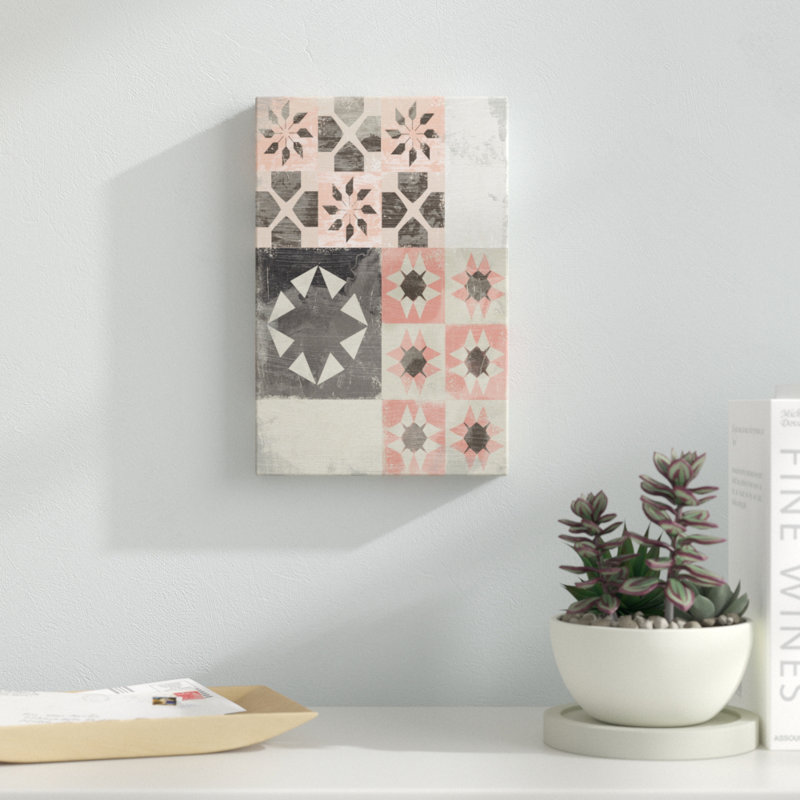 «Farmhouse Pattern I», peinture sur toile, H 12 po x l 8 po