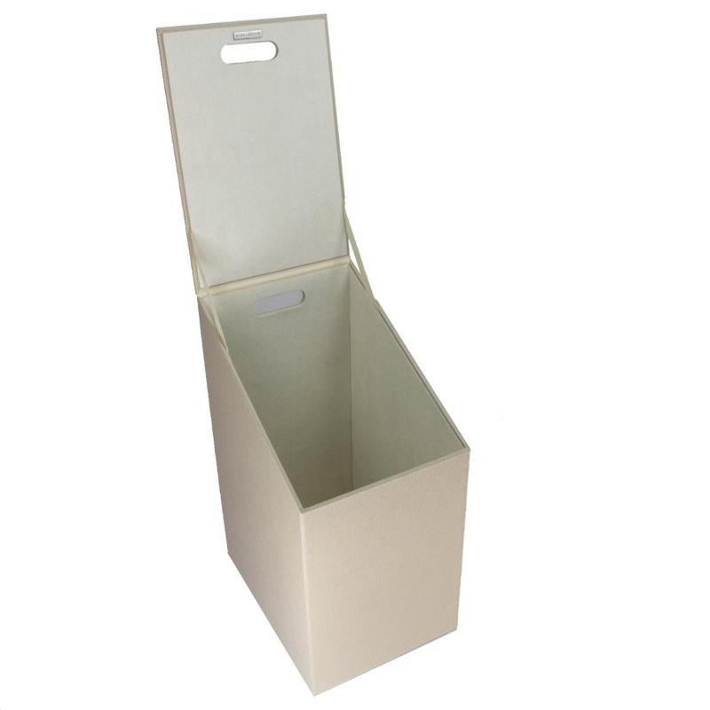 Diagonal Wood Laundry Hamper, Light Gray