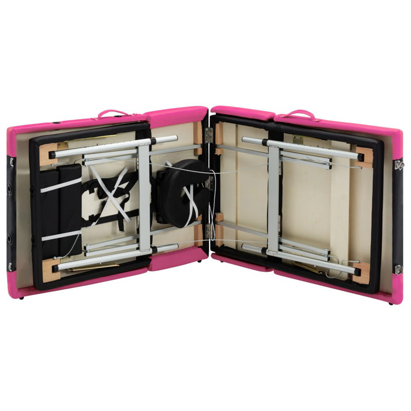75.2'' Rectangular Adjustable Folding Table, Black/Pink