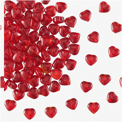 Heart-Shaped Beads, 6mm, 100 Pcs