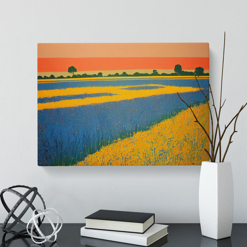 Soulful Bluebell Field - Wrapped Canvas Print, 35cm H x 50cm W x 3cm D