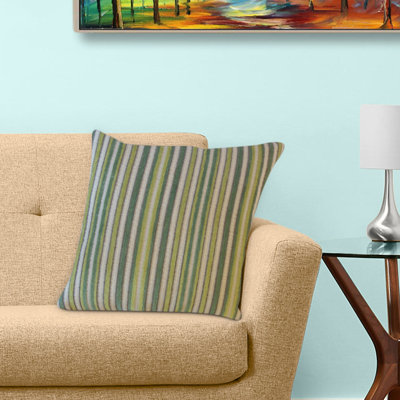 Gauthier Striped Feather Reversible Throw Pillow