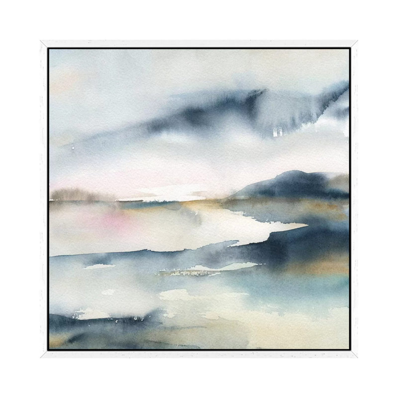 Sunwashed Horizon by Carol Robinson - Painting on Canvas, White Framed, 45.72 cm H x 45.72 cm W