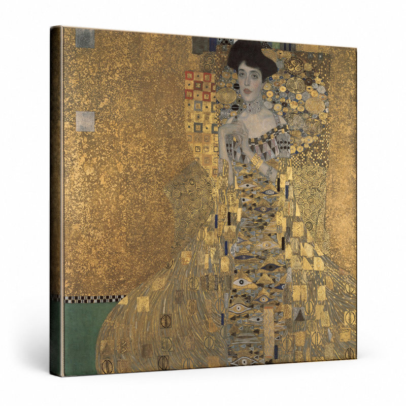 Portrait d'Adèle Bloch-Bauer I (1907) - Art mural carré sur toile, 12" W x 12" H