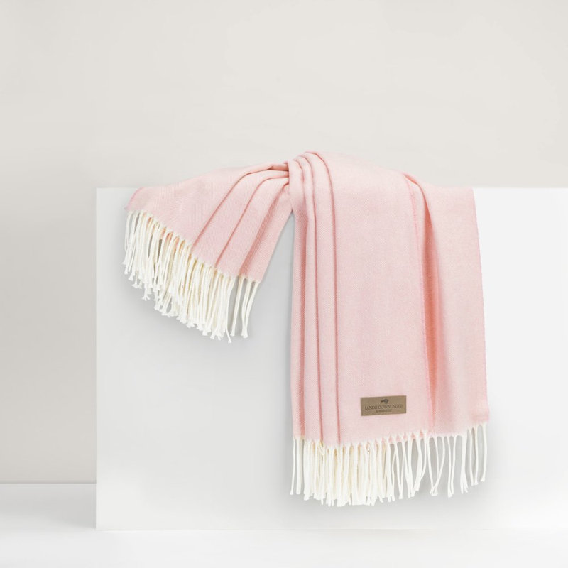 Italian Herringbone Throw, Cherry Blossom