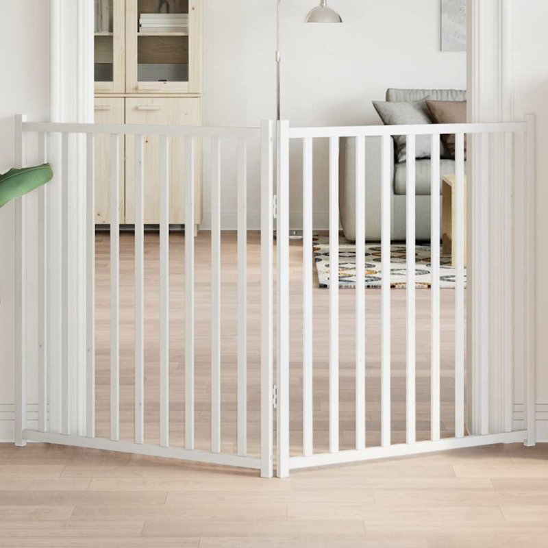 Portail pliable vidaXL, H 35,43 po x l 62,99 po x P 0,79 po, Blanc