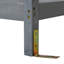 Banc de jardin en bois gris, avec dispositif de chute et tiroirs