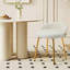 Chaise de coiffeuse avec tabouret d'appoint à dossier bas pour salle de bain et salon, similicuir, blanc-1164847279