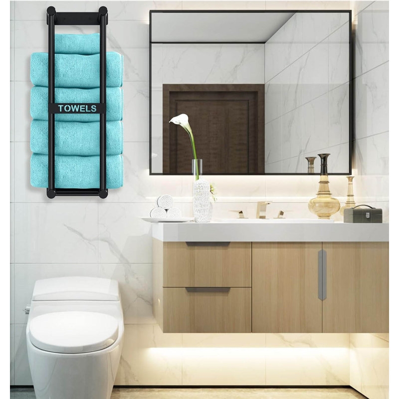 19 cm L Towel Rack, Black