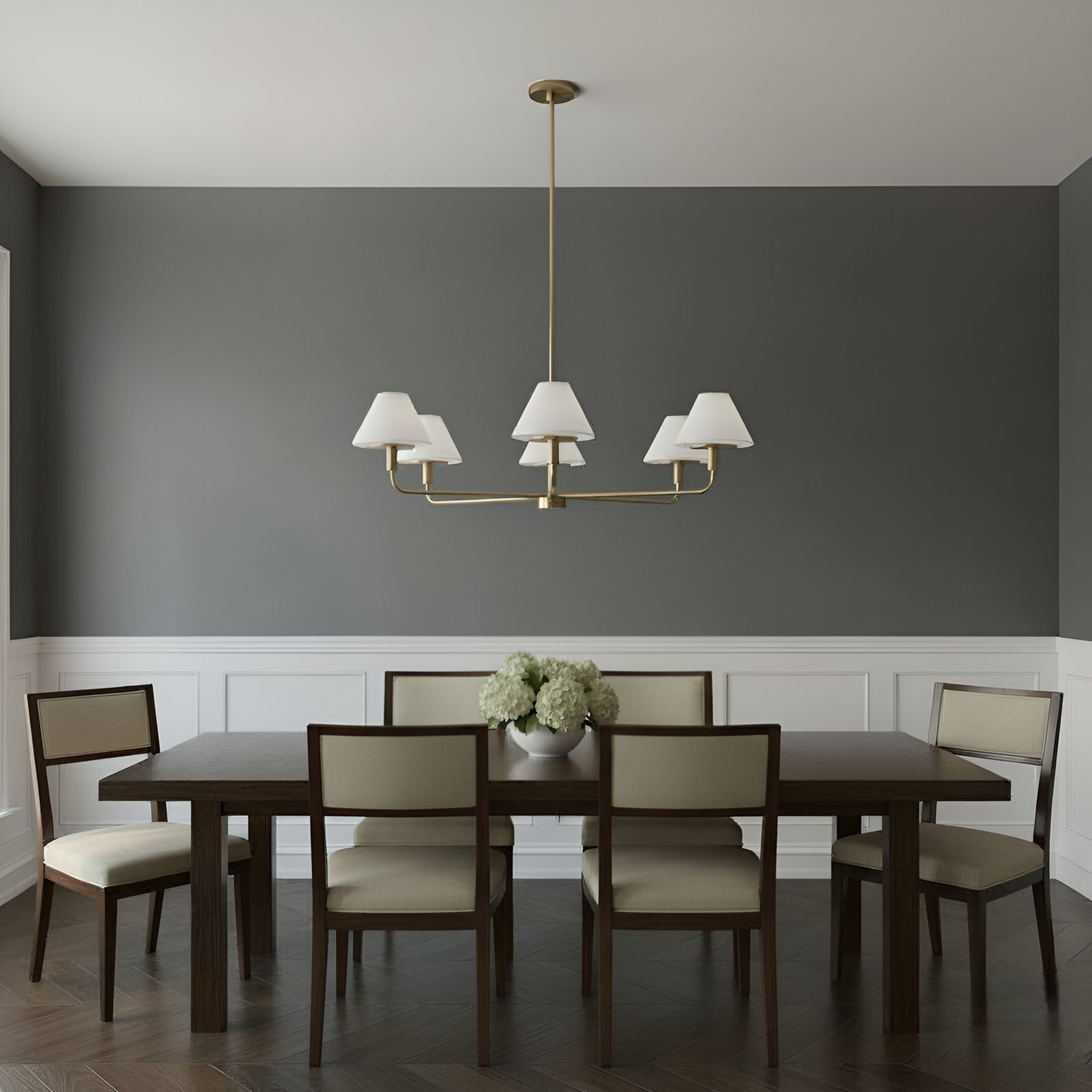 Kristin 5-Light Chandelier, Satin Brass
