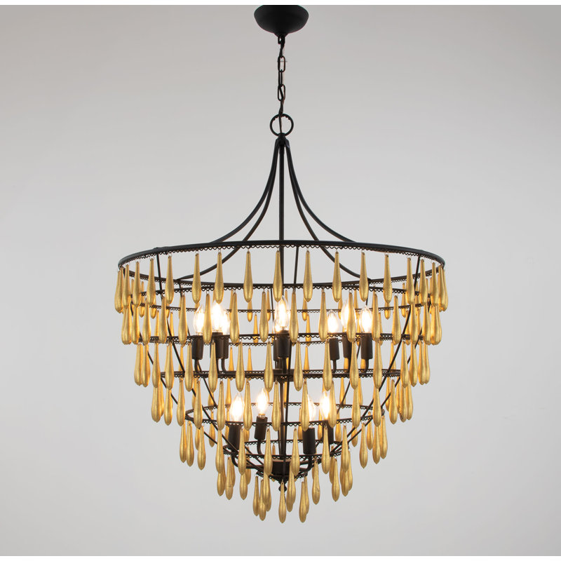 Ana Chandelier, Gold/Black