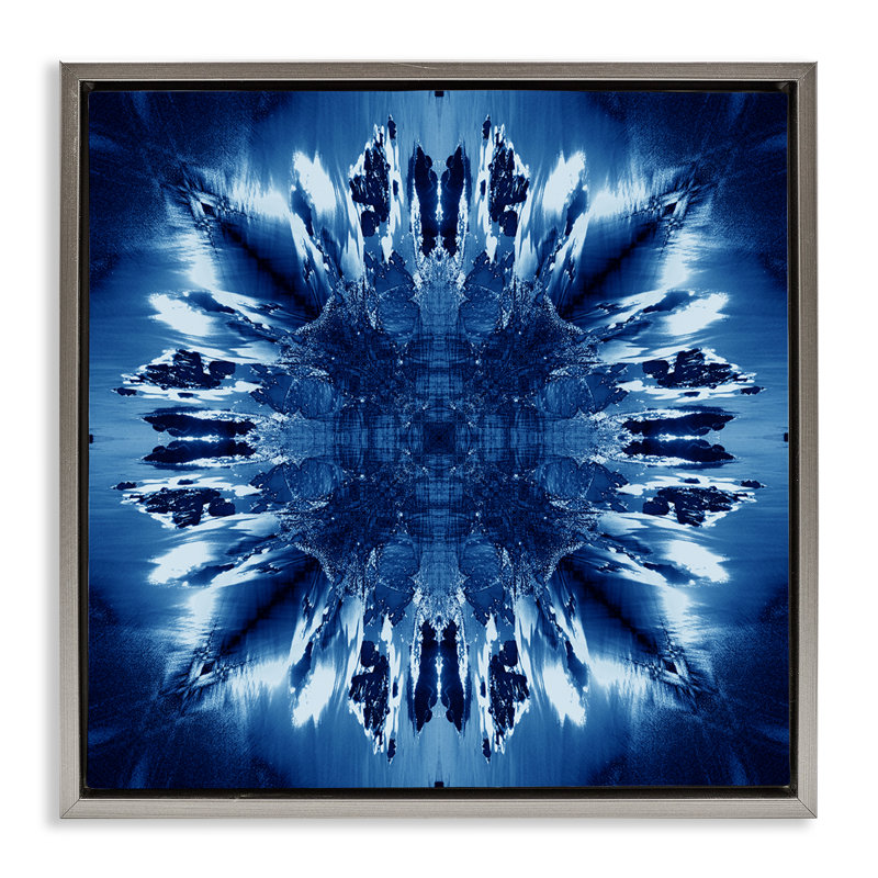 Cadre flottant Tie Dye par El Perkin, H 18 po x l 18 po, Cadre flottant gris lustré