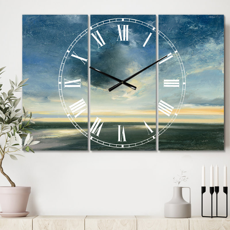 Blue Coastal Sunrise - Horloge murale traditionnelle