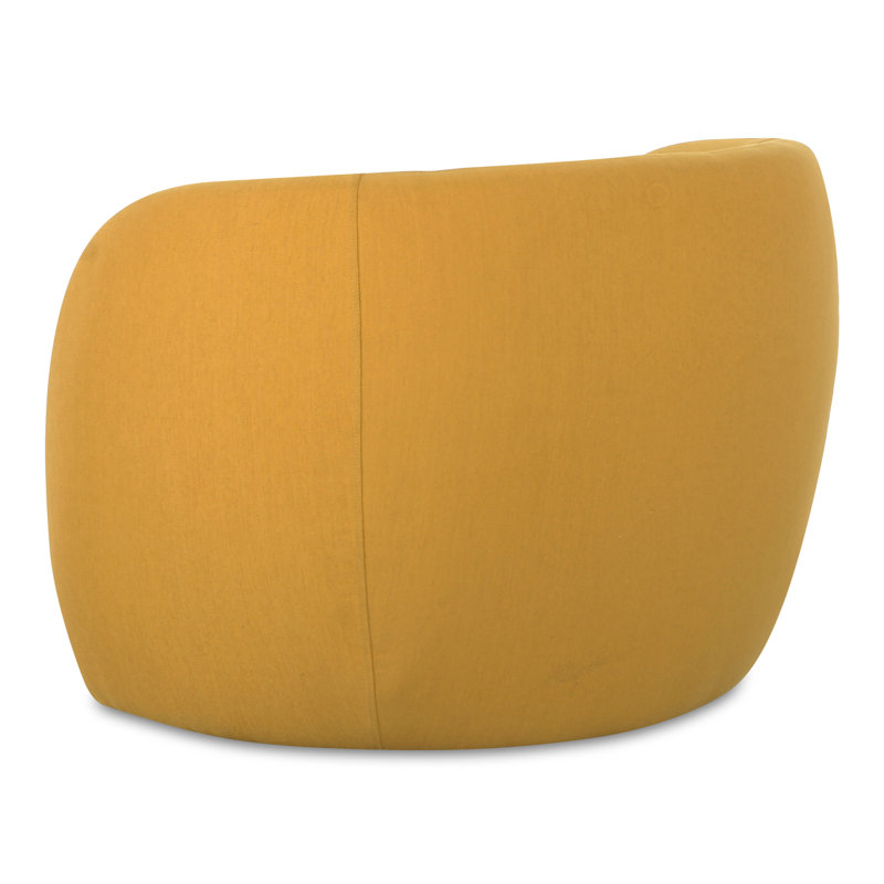Rae Barrel Chair, Deep Yellow Performance Basketweave