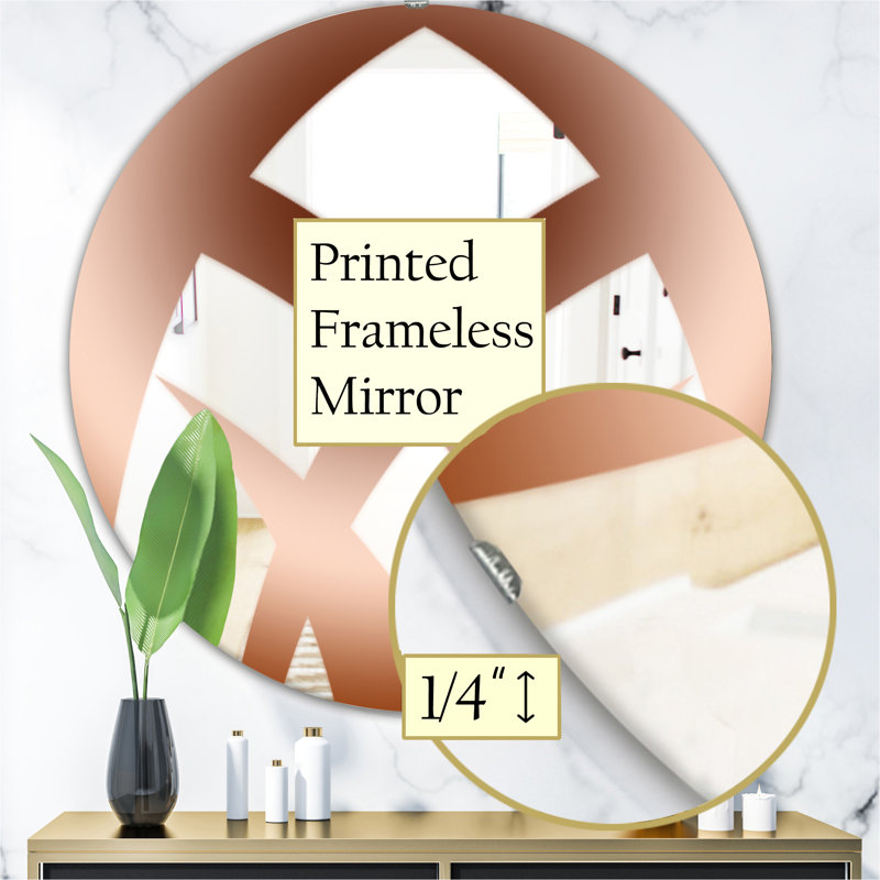 Miroir d'appoint Rose Geo Glam, H 23,6 po x l 23,6 po x P 0,24 po