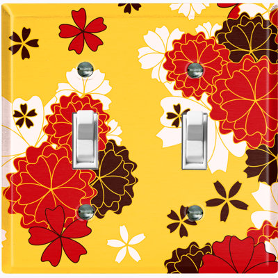 Patterned 2 - Gang Toggle Light Switch Standard Wall Plate