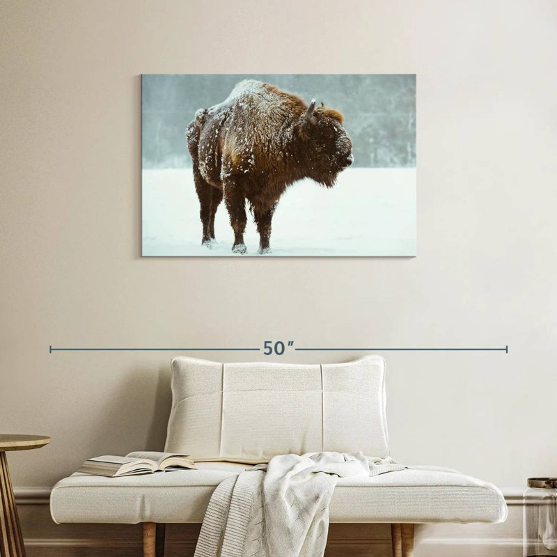Brampt Snow Bison, 24" H x 36" W