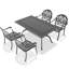 5 meubles de patio avec fonte d'aluminium et coussins