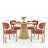 Mid Century Wooden Round Pedestal Dining Table Sets-184720874-186579857-186579862