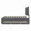 Lit plateforme double tapissier avec lit gigogne simple et 3 tiroirs, tissu en lin, gris