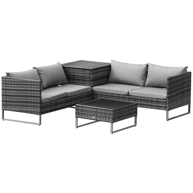 Keana 4 Seater Rattan Corner Sofa Set