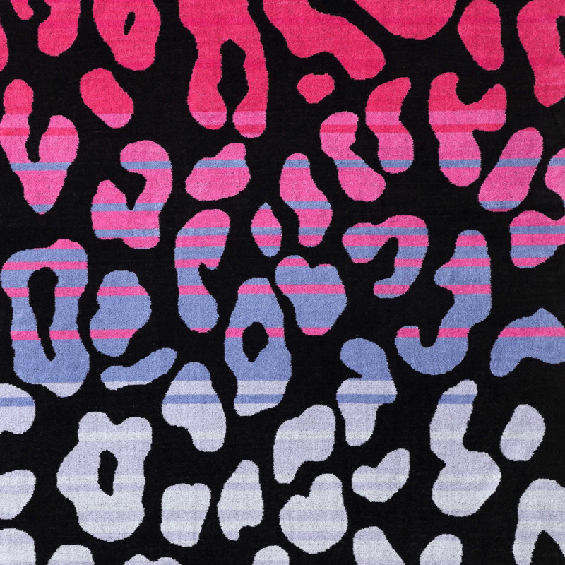 Betsey Johnson Ombre Leopard Pink Beach Towel, Ombre Leopard Pink