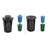38 Gallon Outdoor Commercial Metal Slatted Trash Can Receptacle with Rain Bonnet Lid-88584467