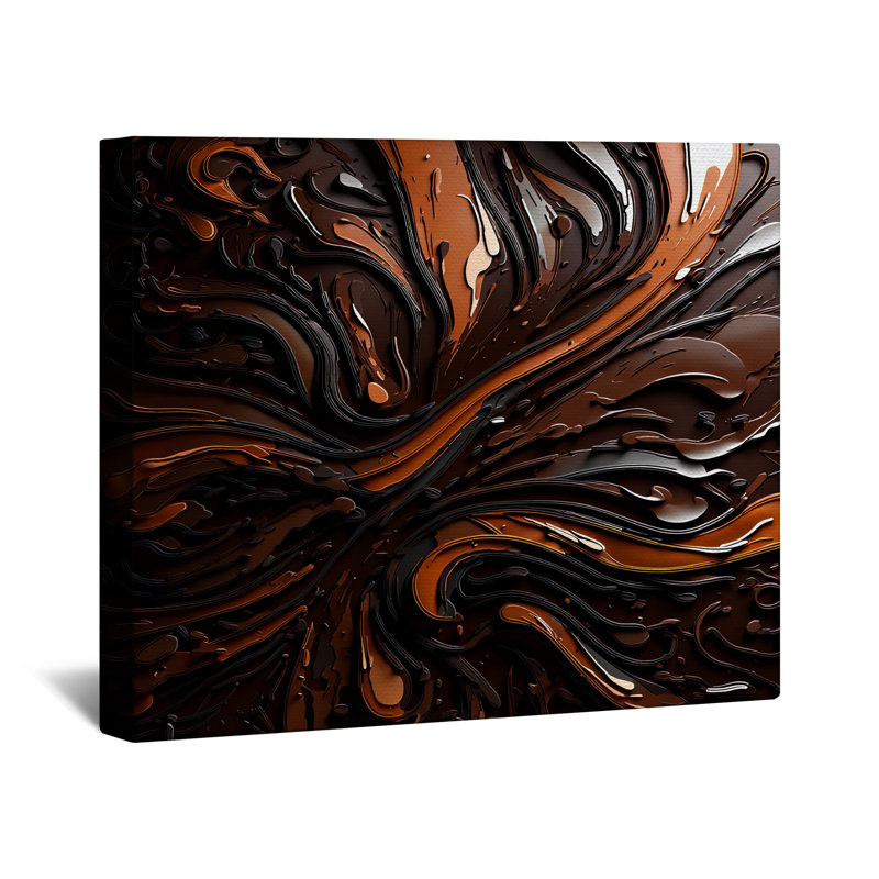 Toile tendue à motif de tourbillons liquides, 16 x 16 pouces