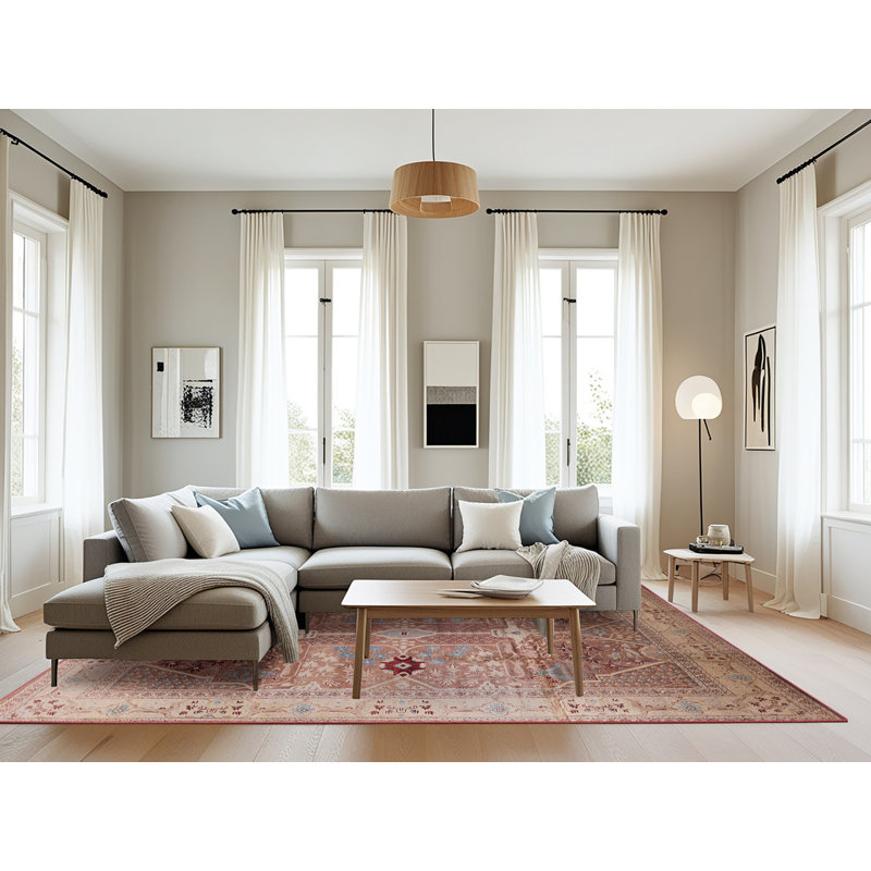 Tapis oriental rouge / beige Wauwinet, Rectangle 8 pi x 10 pi