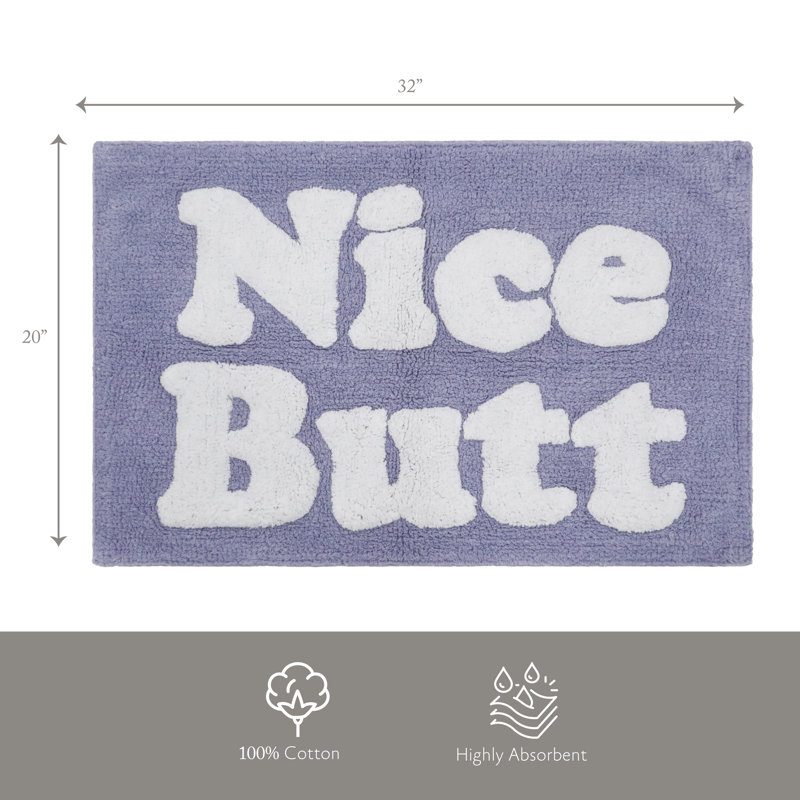 Jessica Simpson Nice Butt Cotton Bath Rug, Purple