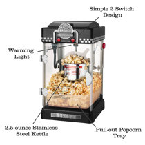 Movie Theater-Style Countertop Popcorn Machine with 10oz Kettle, Black, 10  oz - City Market
