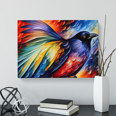 Crow Bird Painting Vol.1 Abstract - Wrapped Canvas
