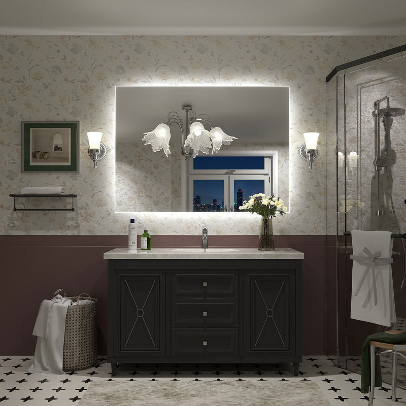 Wayfair Basics® UL Certified LED Anti-Fog Tempered Glass Bathroom/Vanity Mirror, 44" x 32"