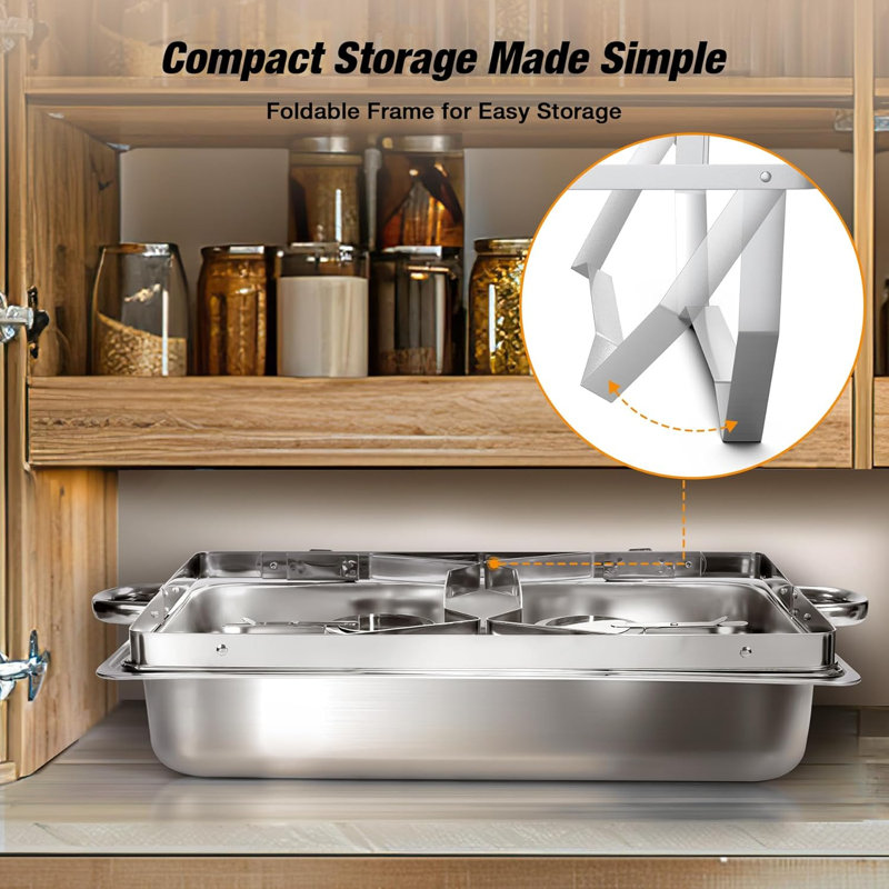 Stainless Steel 8QT Rectangle Chafing Dish (Set of 2)