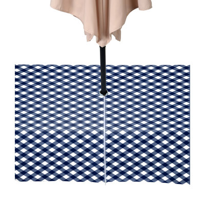 Gingham Check Water Repellent Round Tablecloth