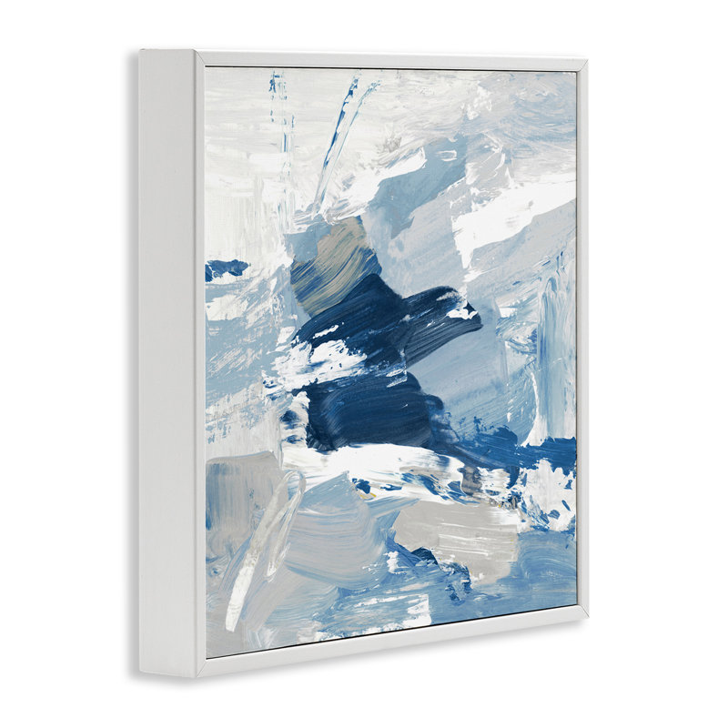 Art abstrait giclée par Lanie Loreth, H 17 po x l 17 po x P 1,5 po, Giclée encadrée blanc bord de mer