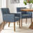 20.5" Seat Height Linen Upholstered Solid Wood Dining Armchair-1900402935