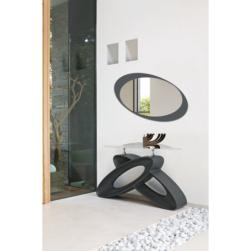 Palacios 133cm Glass Top Console Table, Anthracite