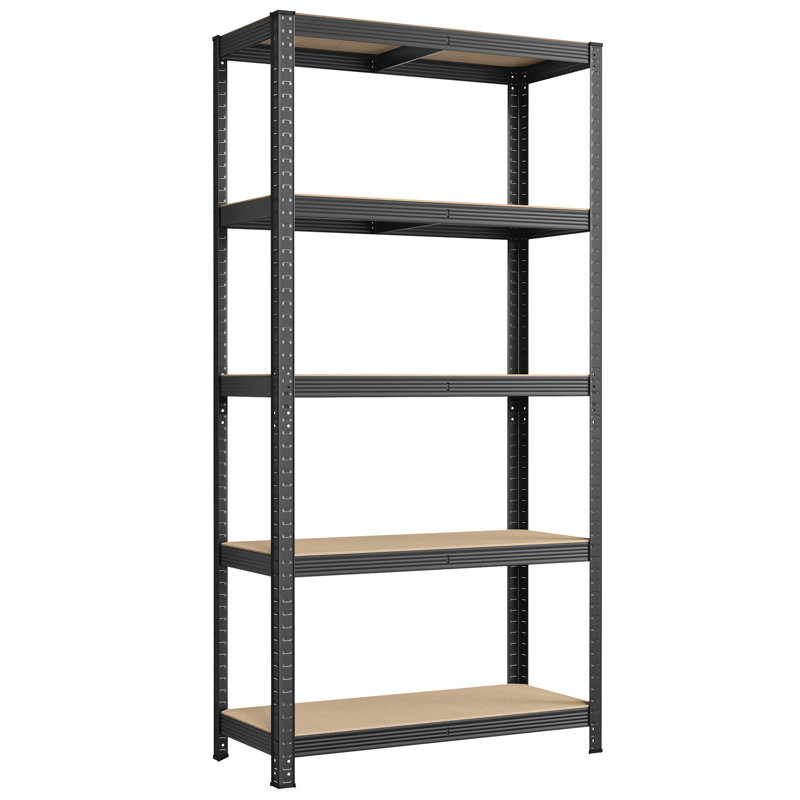 Kris Metal Height -Adjustable Shelving Unit, 200cm H x 40cm W x 90cm D, Grey