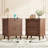 Wide Wood Bedside Table with 2 Drawers