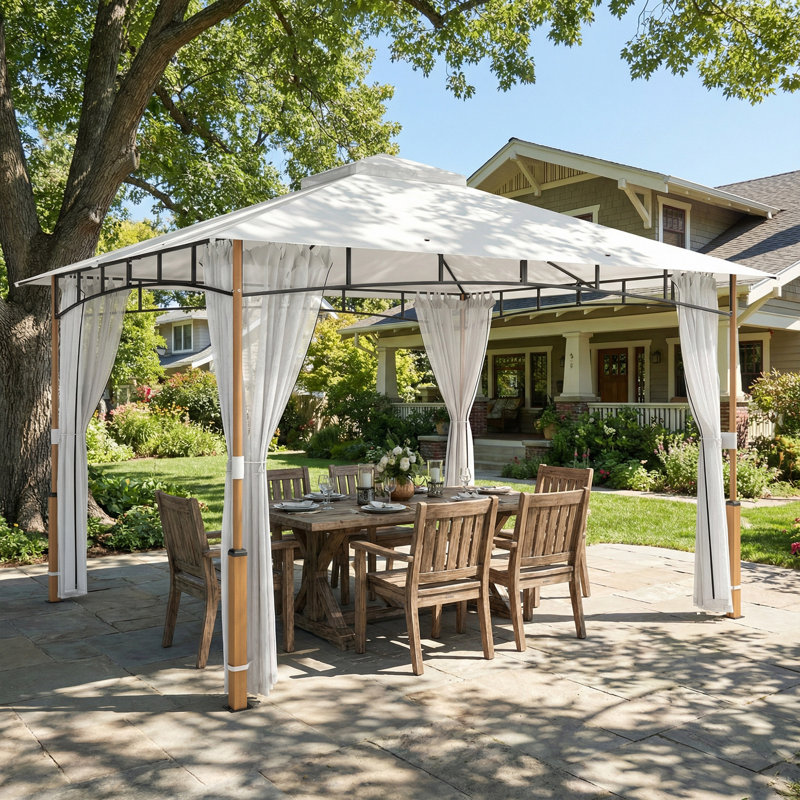 Abri de jardin 10 pi x 12 pi, abri de jardin à double toit, crème
