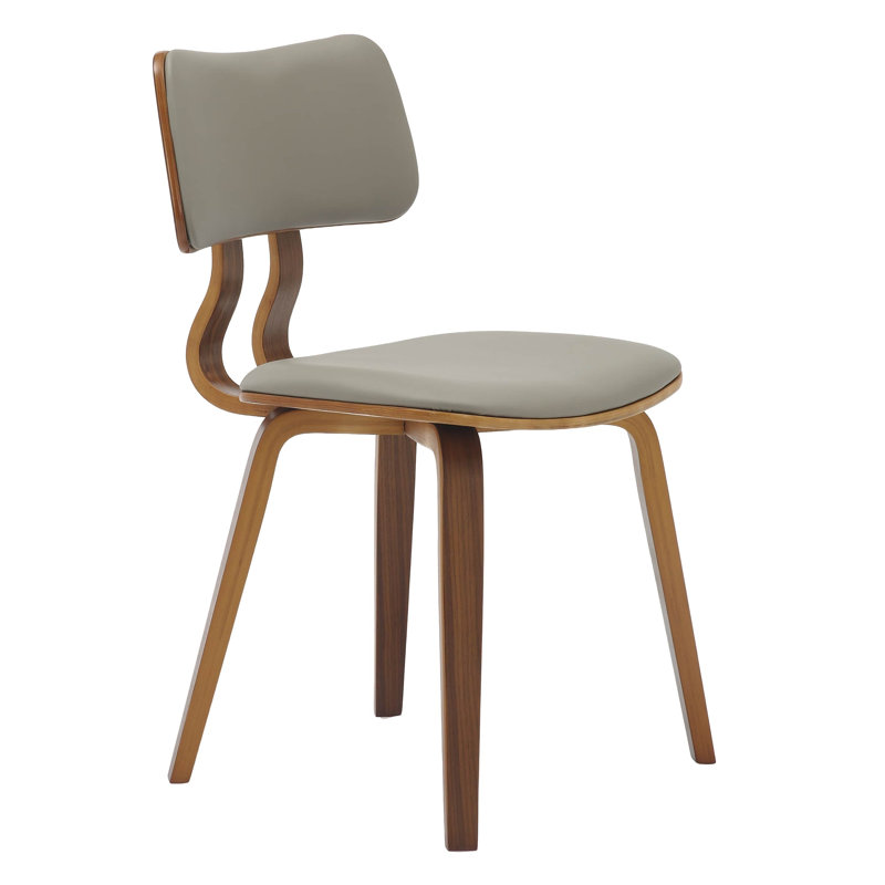 Hoyal Mid-Century Modern Dining Chair - Stained Wood Open Back Accent Chair - Luxury Leather MCM Seating in Single, Set of 2, and Set of 4